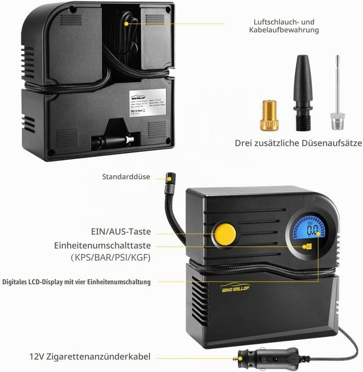 Mini 12v Kompressor Auto Luftpumpe Autoreifen Pumpe Reifen Pumpe für Auto Elektrische Luftkompressor