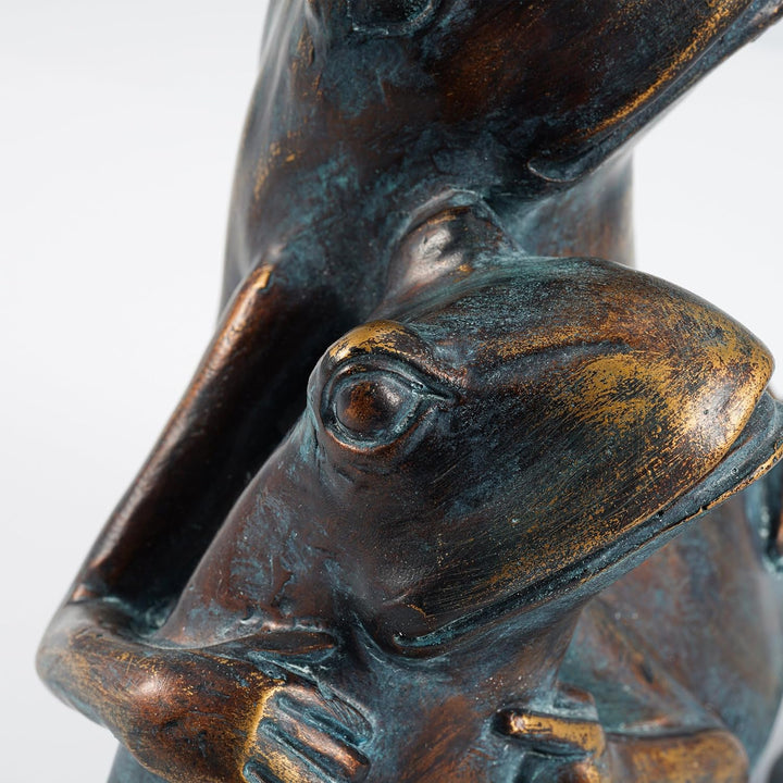 Wasserspeier Figur Froschpaar aus Kunststein - (L x B x H): ca. 200 x 150 x 220 mm - Schlauchanschlu
