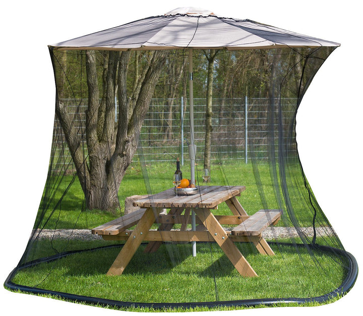 infactory Mückennetz Sonnenschirm: Moskitonetz für Sonnenschirme, 330 x 250 cm, 220 Mesh, schwarz (M