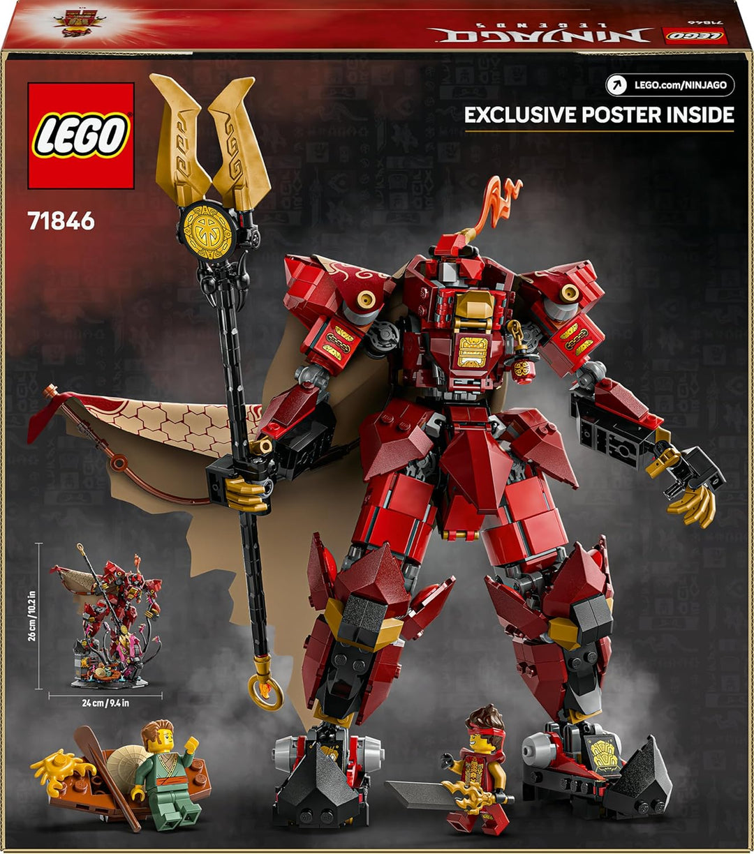 LEGO NINJAGO Der Feuerritter-Mech - Monstrosity Set mit beweglicher Figur, 2 Minifiguren und einem S