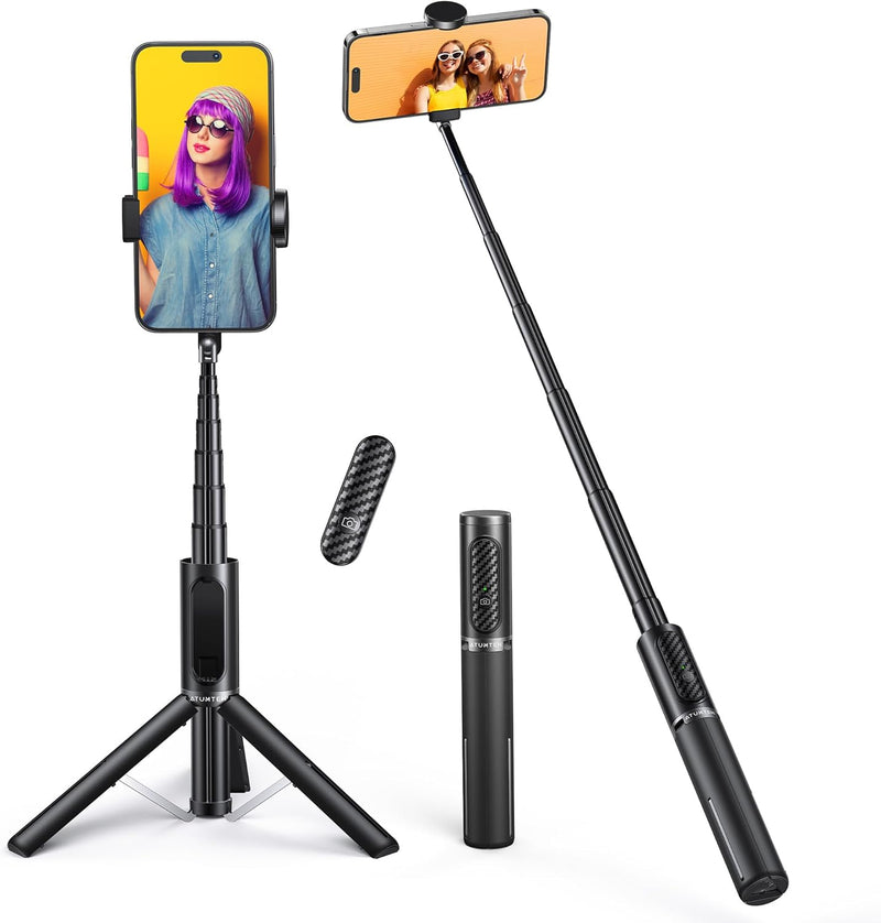 ATUMTEK Bluetooth Selfie-Stick Stativ, 3 in 1 Aluminium Selfie Stange, 360° Drehbar, mit Kabelloser