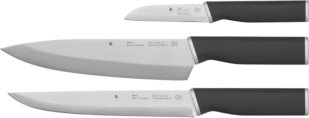 WMF Kineo Messerset Küche 3teilig, Made in Germany, 3 Küchenmesser scharf, Performance Cut, Kinetisc