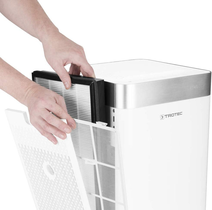 TROTEC Luftreiniger AirgoClean 200 E – HEPA Filter für Allergiker – Räume bis 66 m²/165 m³, Gebläses
