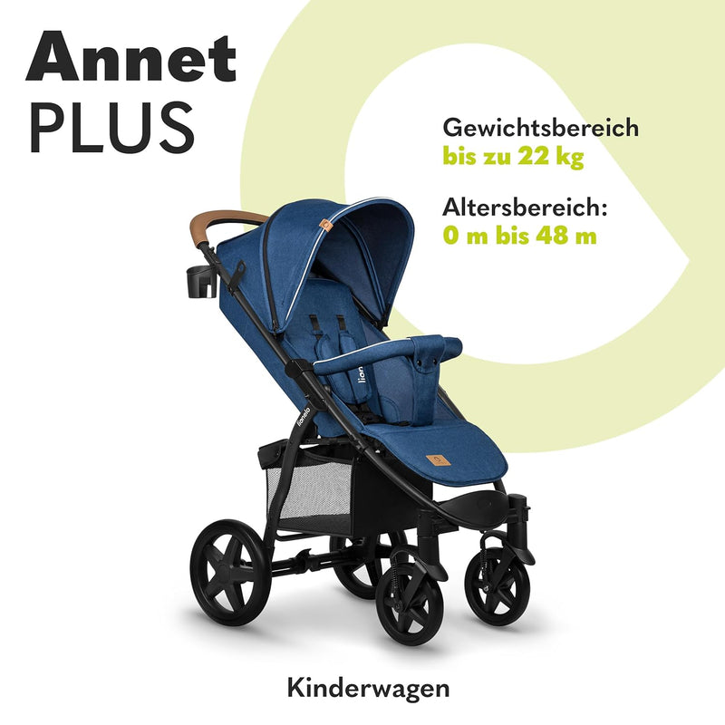 LIONELO Annet Buggy bis 22 kg mit Liegefunktion, Kinderwagen klein zusammenklappbar mit Zubehör, Eva