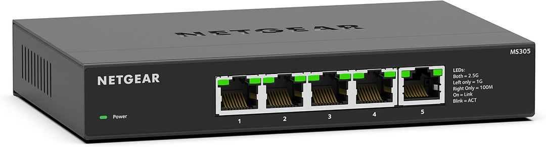 NETGEAR MS305 5 Port Switch Multi-Gigabit Ethernet Netzwerk (mit 5X 1G/2,5G, Desktop- oder Wandmonta
