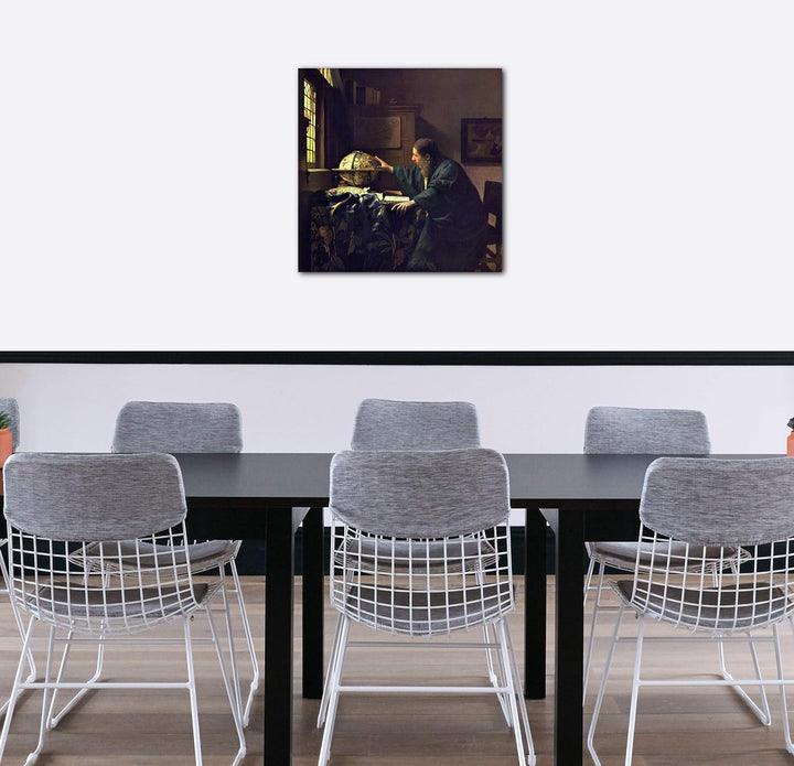 Printed Paintings Leinwand (70x70cm): Jan Vermeer - Der Astronom (1668) 70x70 cm, 70x70 cm
