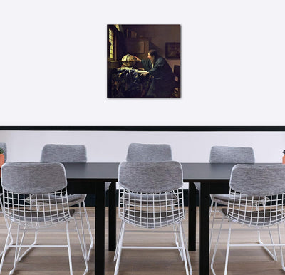 Printed Paintings Leinwand (70x70cm): Jan Vermeer - Der Astronom (1668) 70x70 cm, 70x70 cm