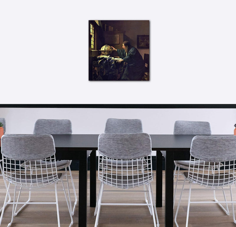 Printed Paintings Leinwand (70x70cm): Jan Vermeer - Der Astronom (1668) 70x70 cm, 70x70 cm