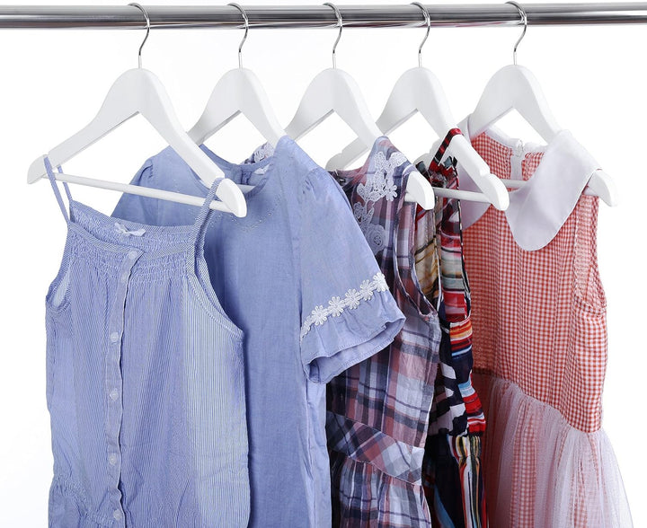 SONGMICS Kinderkleiderbügel, 20er Set Kleiderbügel Kinder, 35 cm Lange Bügel aus Holz, Massivholz, m