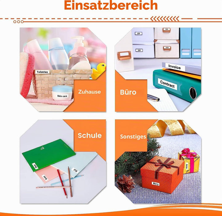 Labelwell 8x Kompatible für Dynmo Etikettenband Kompatible für Dynmo 200B XR 80 LT-100H LT-110T LT-1