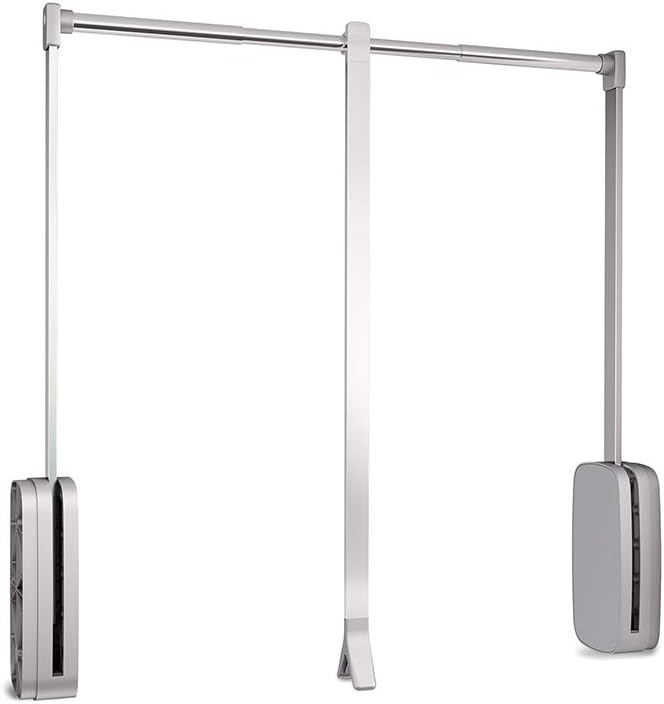 EMUCA Kleiderlift für Schrankbreite, kleiderschranklift, 600-830mm breite regulierbar, Verchromt, Me
