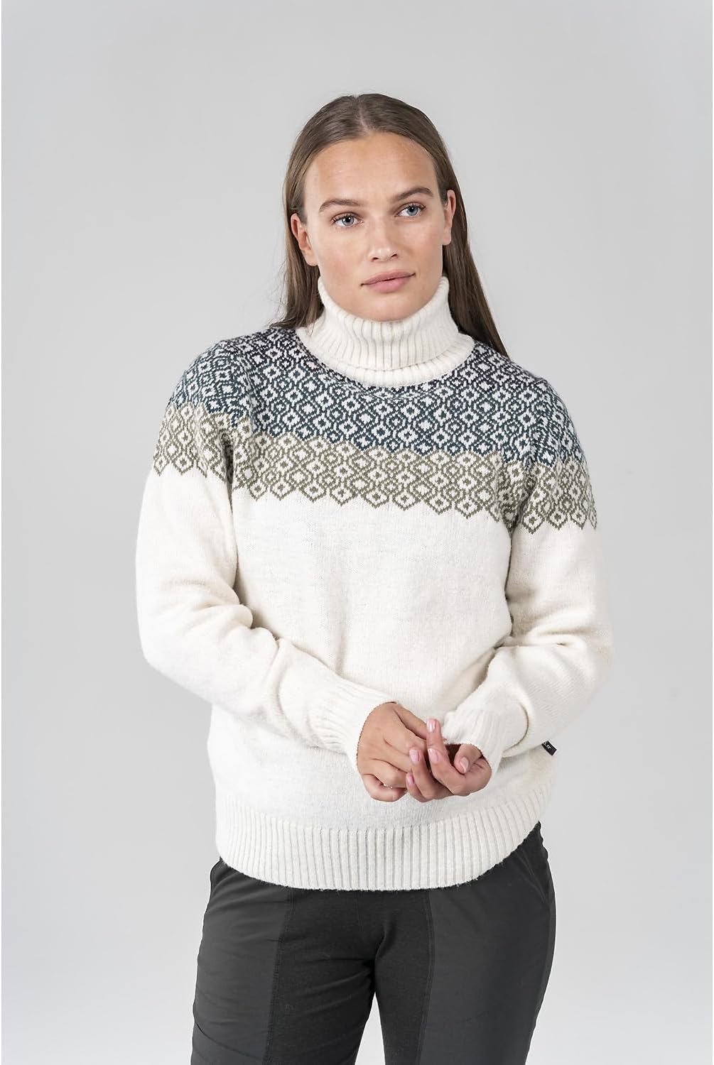 Devold Damen Syvde Wool High Neck Tshirt, Offwhite