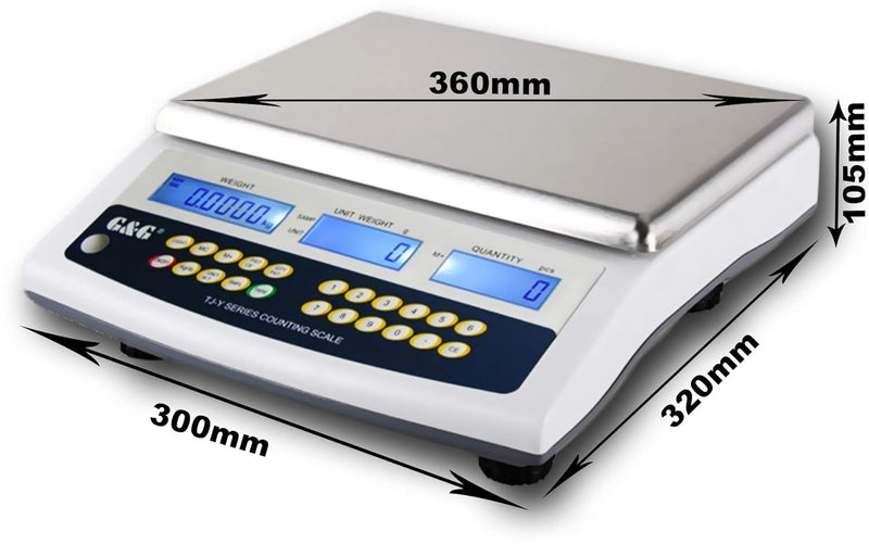 G&G 30kg/1g TJ-Y Industrie Zählwaage Laborwaage Präzisionswaage Plattformwaage/Akkubetrieb möglich