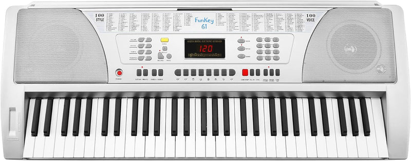 Funkey Super Kit 61 Tasten Keyboard Set - Einsteiger Keyboard mit 100 Sounds & Rhyhmen - Inklusive S