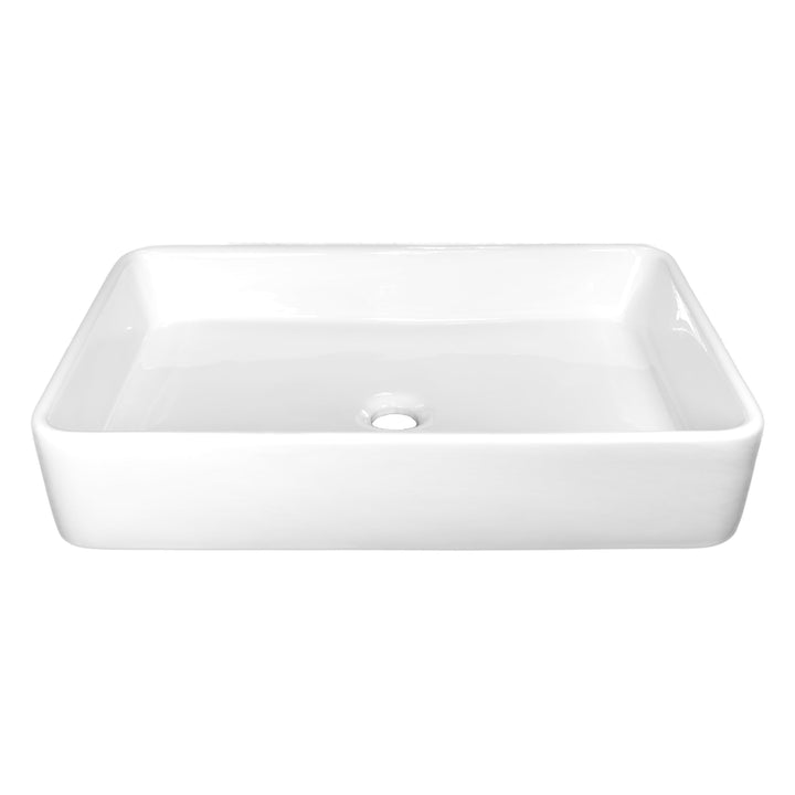 NEG Waschbecken Uno71A (eckig) Aufsatz-Waschschale/Waschtisch (weiss) mit flachem Rand und Nano-Besc