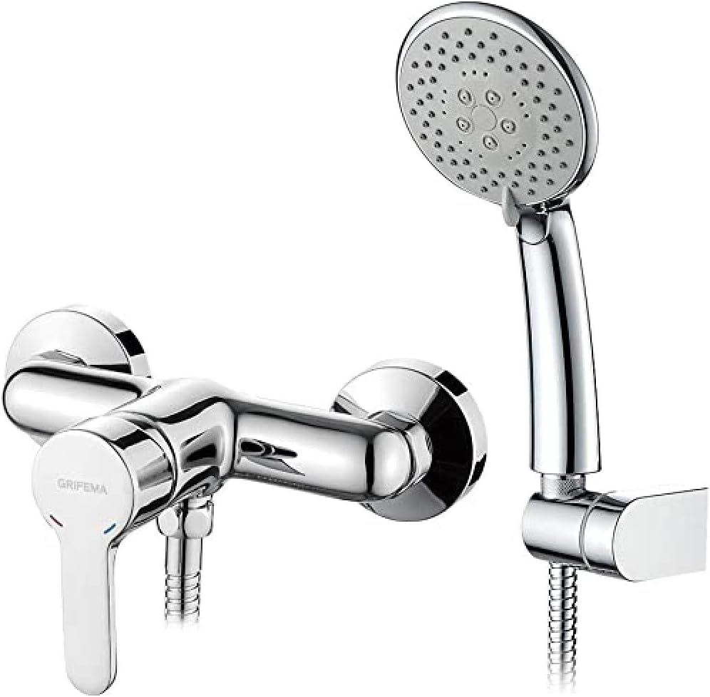 GRIFEMA PORTO-G12003 | Duscharmatur - Chrom &amp; Ibergrif M11057 Wasserhahn Bad-Mischbatterie, Waschtis
