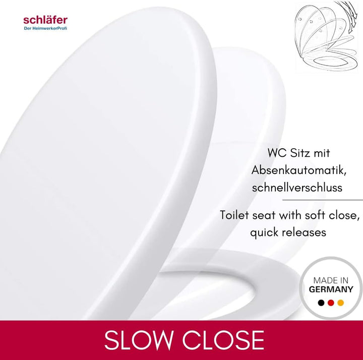 Schläfer | 4664101 - Universal-Toilettendeckel mit Soft-Close, WC Deckel Soft-Close, Quick-Release W
