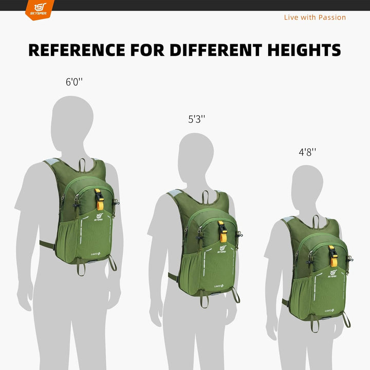 SKYSPER Wanderrucksack 15L Rucksack Herren Klein Tagesrucksack Leichter Trekkingrucksack für Wandern