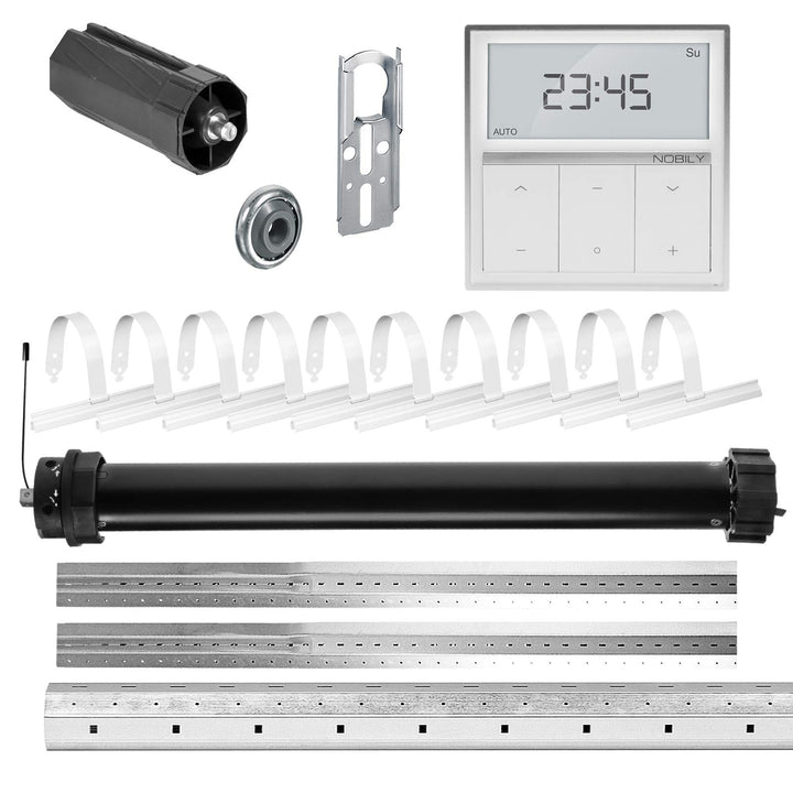 NOBILY Rolladen-Komplett-Set f. 60mm Achtkantwelle Mechanischer Funk Maxi-Rolladenmotor 40Nm + Rolla