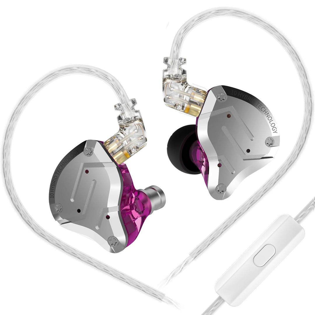 Yinyoo KZ ZS10 Pro IEM-Kopfhörer HiFi Hybrid Ohrhörer kabelgebunden mit Mikrofon, 1DD+4BA 5 Treiber
