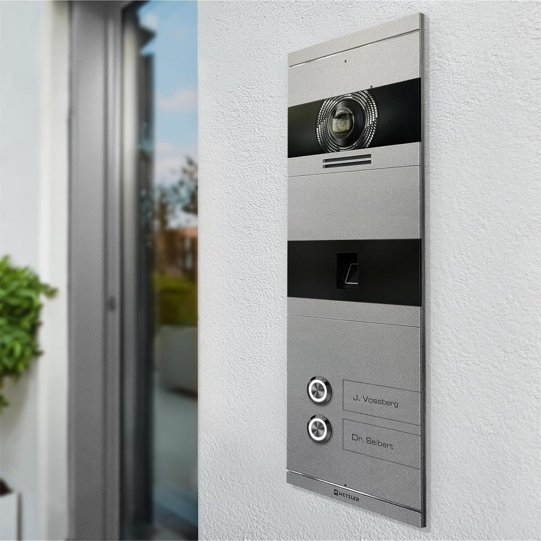 Metzler VDM10 2.0 Video Sprechanlage mit türöffner und Fingerprint, Anschluss 2-Draht IP, Türsprecha