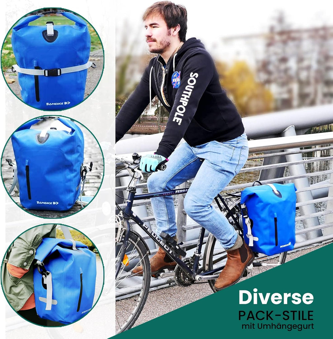 Bomence Fahrradtasche für Gepäckträger wasserdicht - Satteltasche für Fahrrad, Radtasche, Gepäckträg