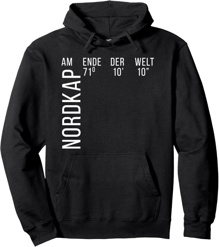 Nordkap Am Ende Der Welt Skandinavien Norwegen Koordinaten Pullover Hoodie