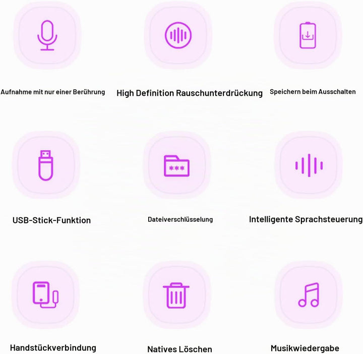 Sprachaktivierter Rekorder, Herzförmiger Digitaler Audiorekorder, Sprachrekorder mit Kopfhörer, One-