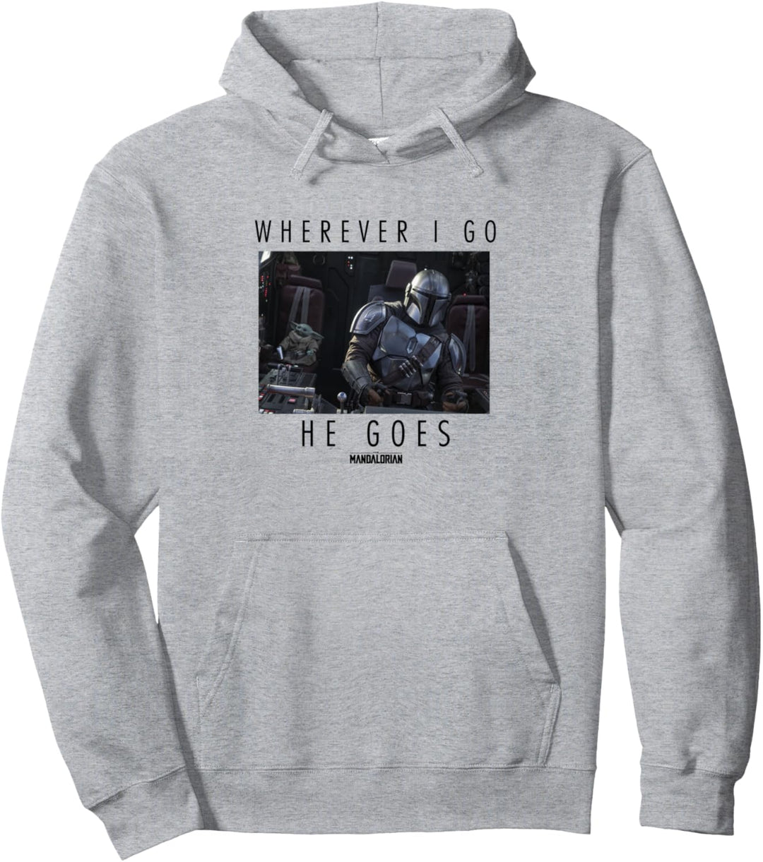 Star Wars: The Mandalorian The Child Wherever I Go He Goes Pullover Hoodie