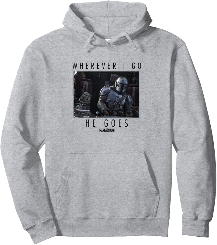 Star Wars: The Mandalorian The Child Wherever I Go He Goes Pullover Hoodie