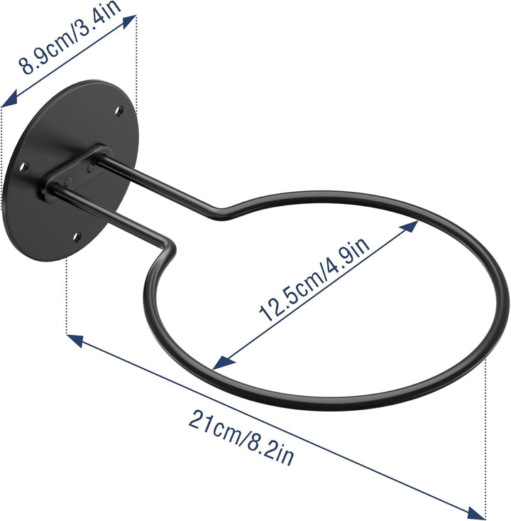4er-Set Ball Display Halter Wandhalterung: Schwarzer Aufbewahrungsständer für Basketball, Rugby, Fus