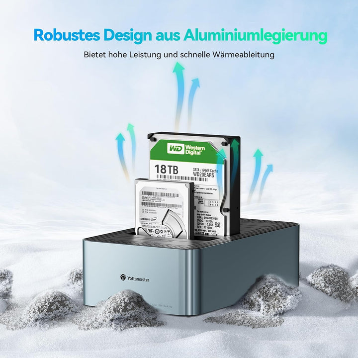 Yottamaster 5 Bay Offline-Klonen Festplatten Dockingstation Aluminium für 2,5/3,5 Zoll, USB 3.2 Gen1