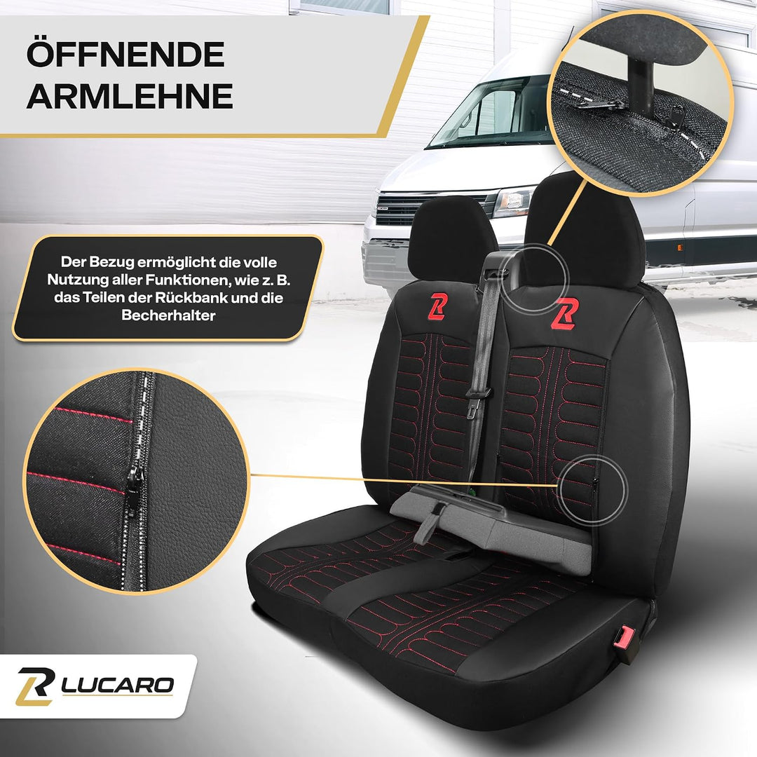 Sitzbezug für FIAT Ducato, Peugeot Boxer, Citroen Jumper, Opel Movano | LUCARO Vordersitzbezug Set 1