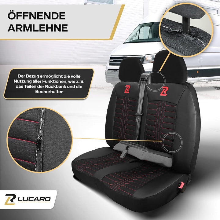 Sitzbezug für FIAT Ducato, Peugeot Boxer, Citroen Jumper, Opel Movano | LUCARO Vordersitzbezug Set 1
