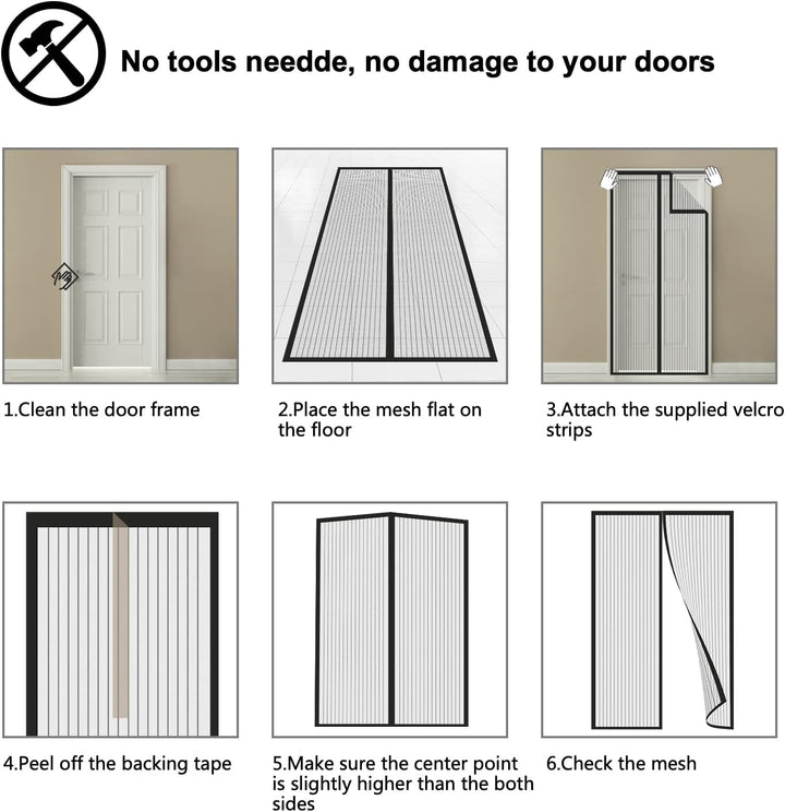 Fliegengitter Balkontür 180x220, SHA2WEN Fliegengitter Tür Schwarz, Geniessen Sie den Sommer mit Ihr