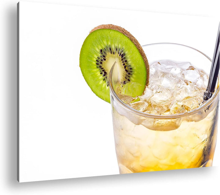 deyoli Kiwi-Cocktail Format:90x60 cm als Leinwandbild, Motiv fertig gerahmt auf Echtholzrahmen, Hoch