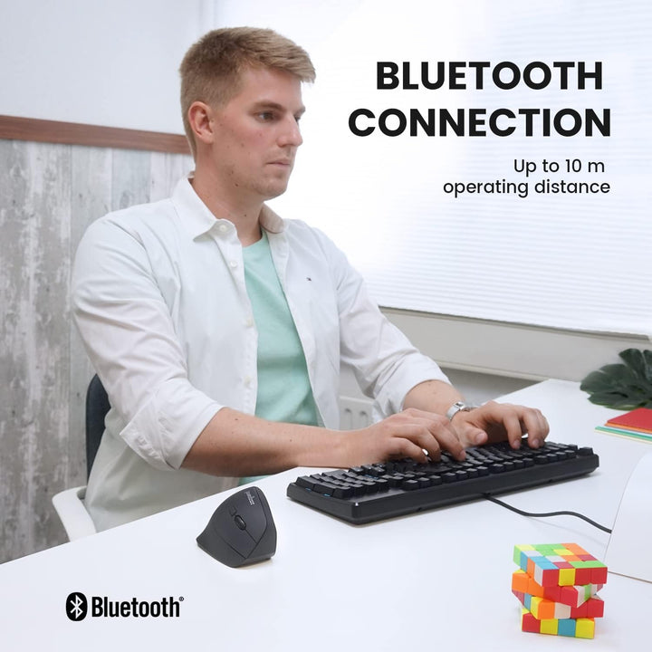Perixx PERIMICE-804 Ergonomische Bluetooth Maus für Windows, Android Tablet und PC - Rechtshänder -