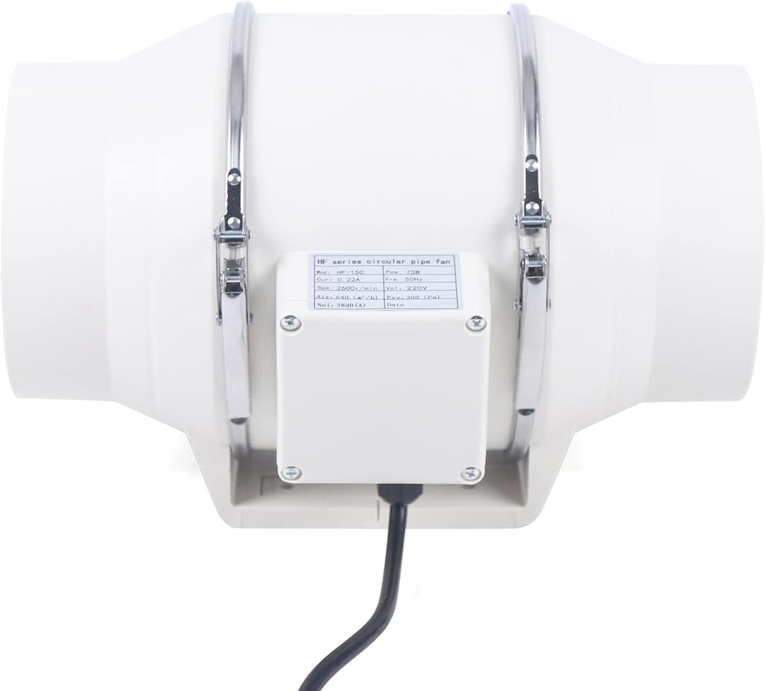 Rohrventilator 150mm, Abluftventilator Rohrventilator Fan HF-150, Kanalventilator Badlüfter 540m³/h,