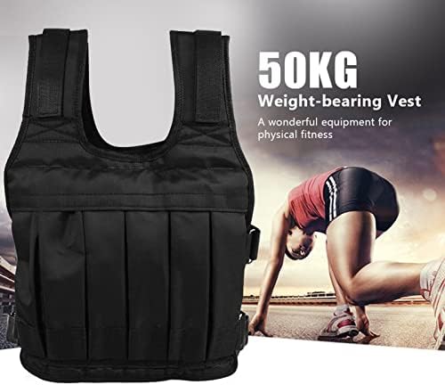 50 Kg Gewichtsweste, Trainingsgewichtsweste mit 12 Taschen und Schaumstoffpolster, Verstellbare Gürt