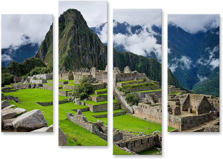 islandburner Bild auf Leinwand Machu Picchu In Peru Bilder Wandbilder Poster Leinwand 130x80cm - 4 T