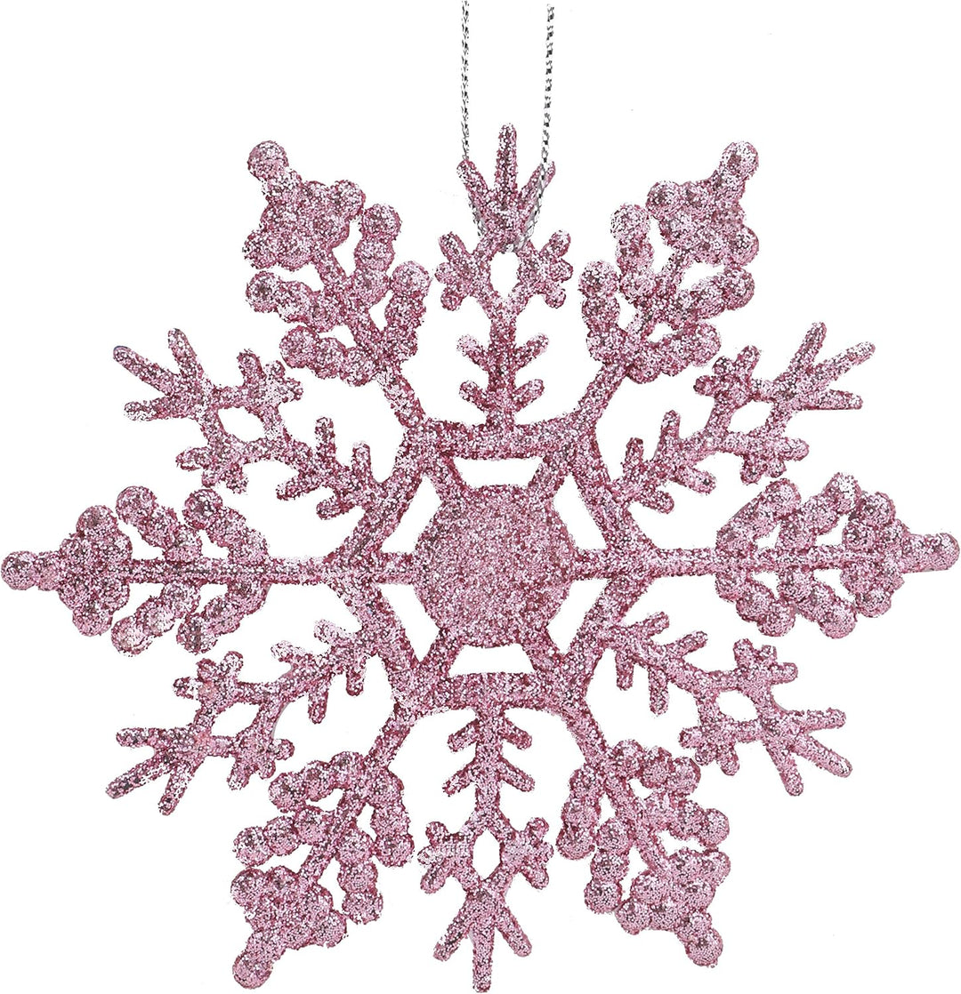 Christmas Concepts® Packung mit 12-10 cm Glitter Schneeflocke zum Aufhängen - Weihnachtsschmuck… (Ba