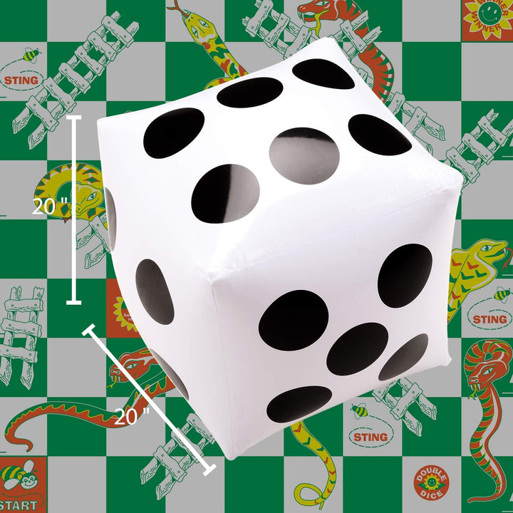 Novelty Place Riesige aufblasbare Würfel 2 Stück, 20 Zoll weisse und Schwarze Jumbo-Würfel für Indoo