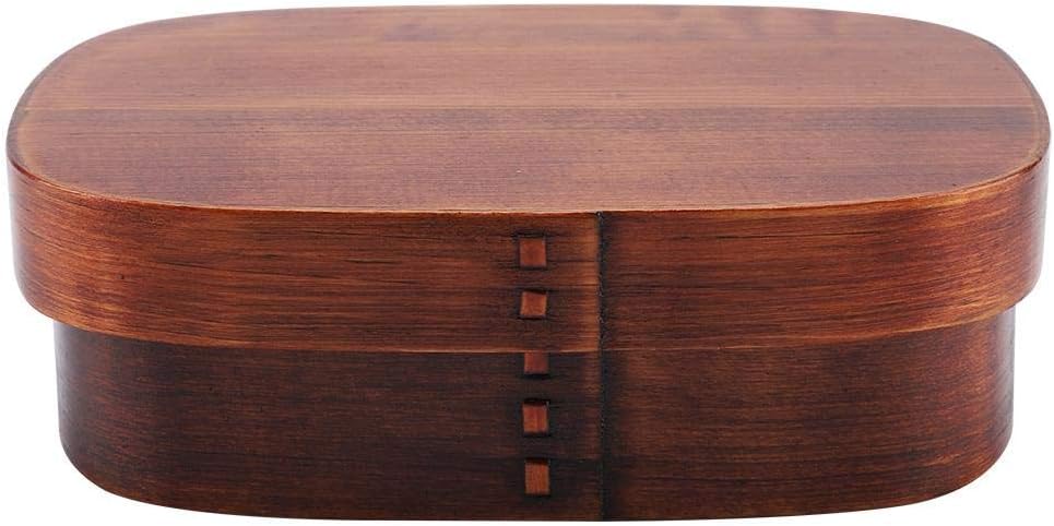 Holz-Lunch-Container-Box, tragbare Bento-Boxen Vintage Leakproof Food-Vorratsbehälter mit festem Gur