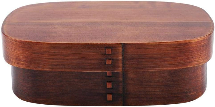 Holz-Lunch-Container-Box, tragbare Bento-Boxen Vintage Leakproof Food-Vorratsbehälter mit festem Gur