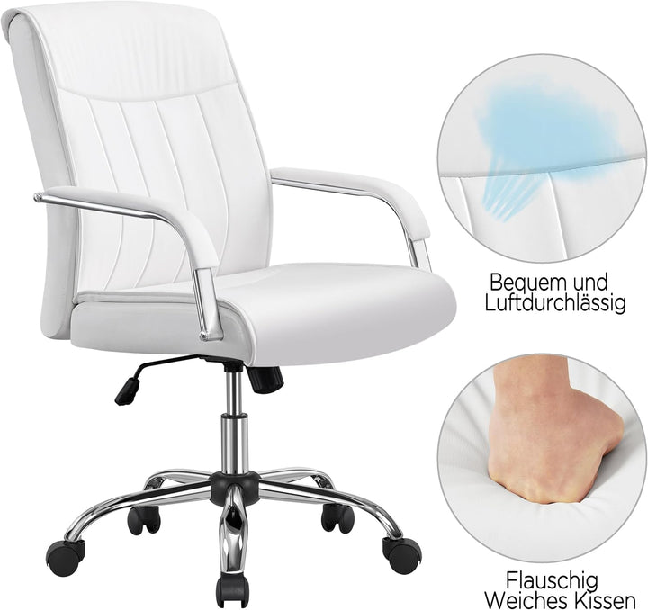 Yaheetech Bürostuhl Ergonomisch Schreibtischstuhl, Chefsessel, Drehstuhl mit Rollen, Drehbar und Wip