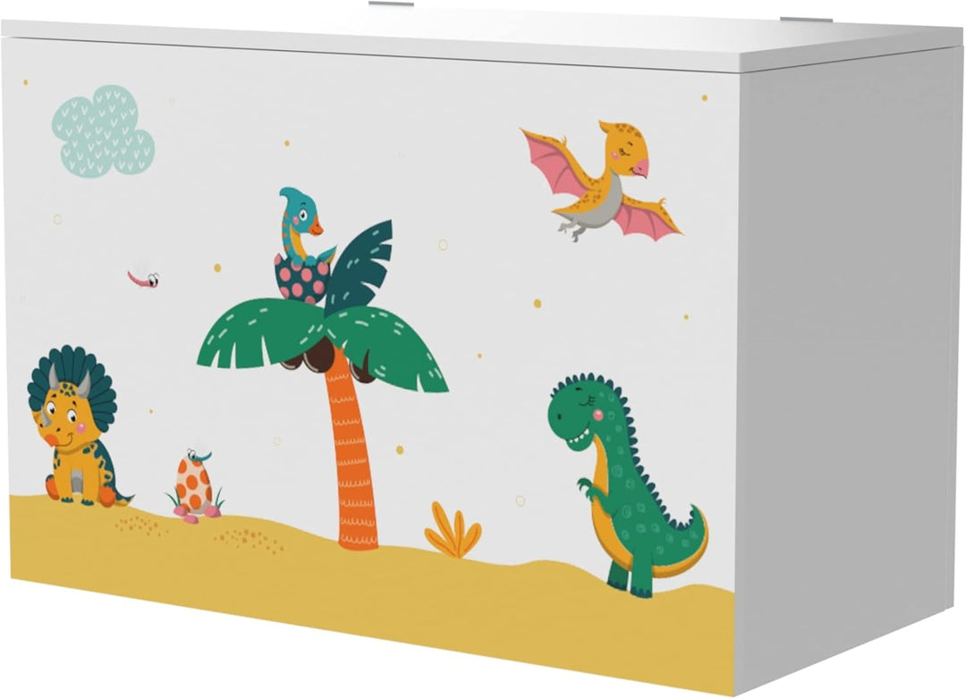 [en.casa] Spielzeugkiste Oleiros mit aufklappbarem Deckel Aufbewahrungsbox für Kinderzimmer Bücher S