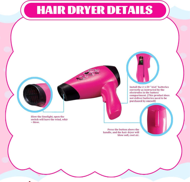 Kids Doll Head für Friseurstyling, 35pcs/Set -Styling -Kopfpuppe für Mädchen, Kopf -Styling -Puppe m