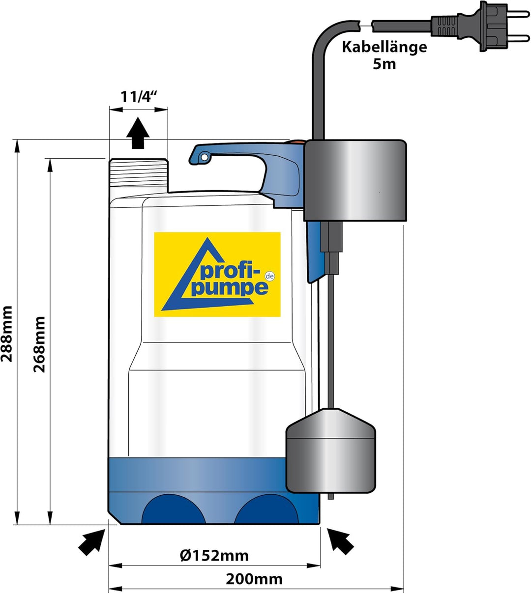 Schmutzwasser Tauchpumpe DRAINAGEPUMPE FÄKALIENPUMPE TROPFKÖRPERPUMPE DRAIN-TOP-VORTEX 370- MAGNETIC