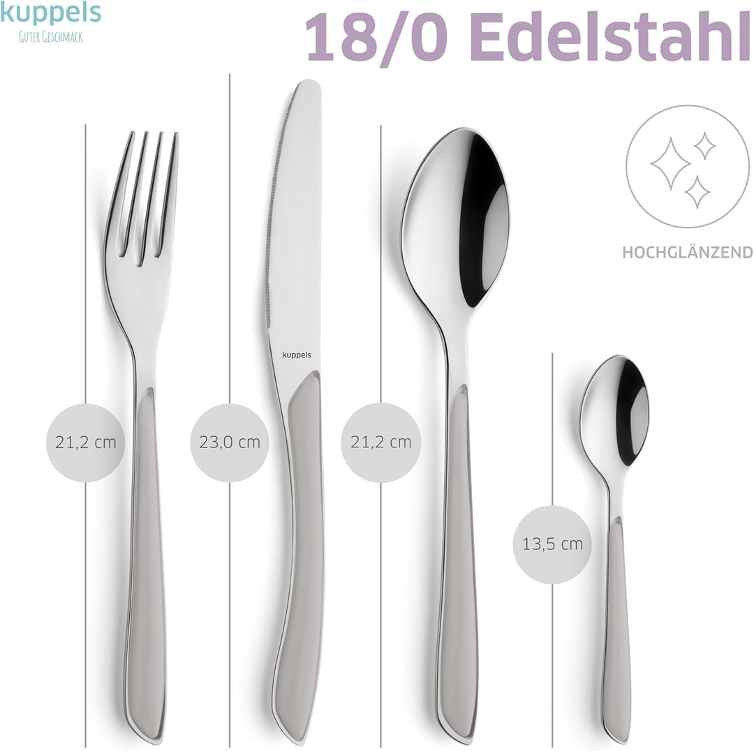 Kuppels Prisma Besteck Set für 6 Personen aus Edelstahl poliert | Besteckset 24-teilig | Hochwertige
