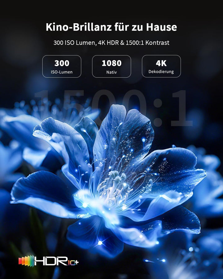 WEMAX Mini Beamer mit Google TV & Offizielles Netflix, Native 1080P Full HD Smart Projektor, 300 ISO